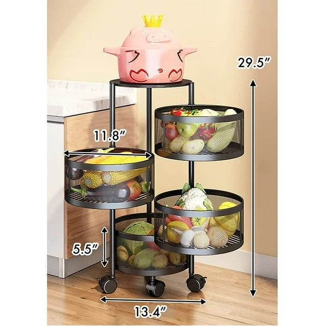 5-Tier Kitchen 360 Degree Storage Rack