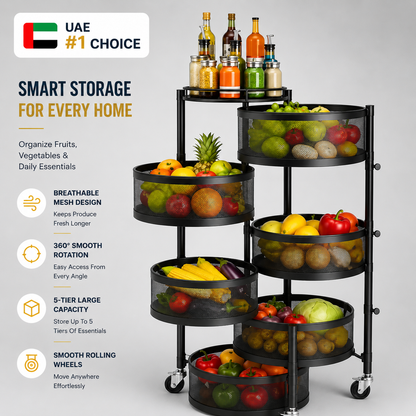 5-Tier Kitchen 360 Degree Storage Rack