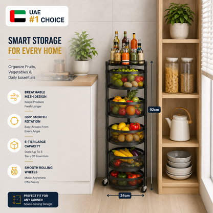 5-Tier Kitchen 360 Degree Storage Rack