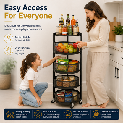 5-Tier Kitchen 360 Degree Storage Rack